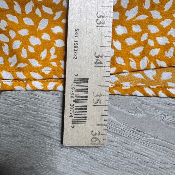 Abercrombie & Fitch Orange Polka Dot Smocked Bodice Mini Dress ST Small Tall - Picture 7 of 8